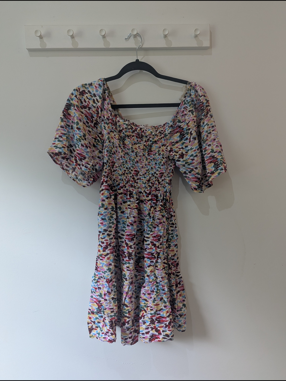 Multicolor Smocked Short Dress - Women